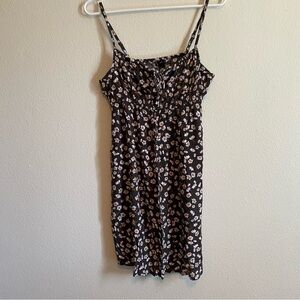 Billabong Black Floral Tie-Front Summer Dress Size Medium